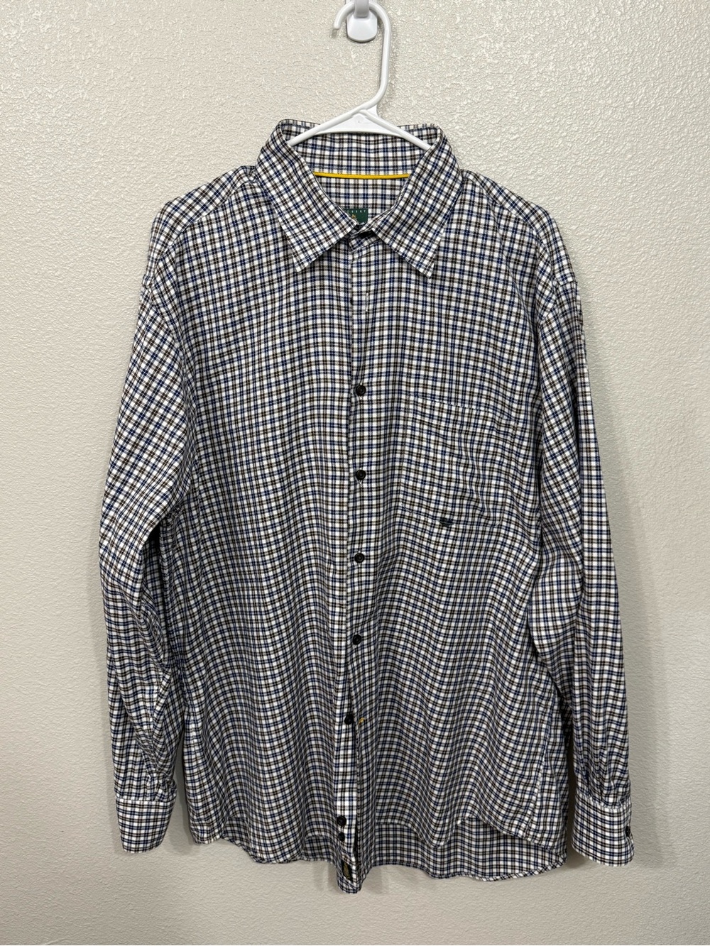 Robert Talbott Men’s XL Check Plaid Casual Dress Shirt 100% Cotton